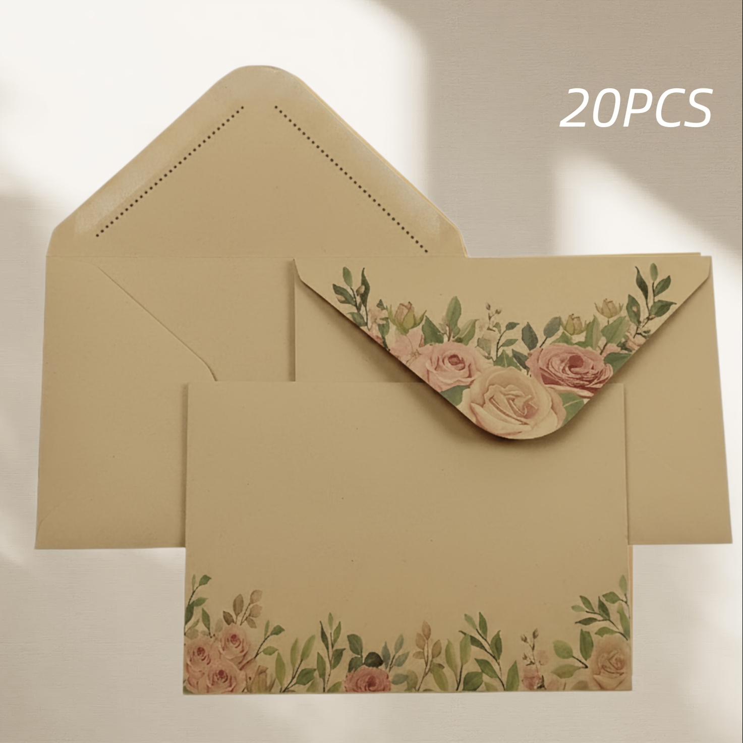 TEMU Set da 20 buste con stampa vintage, buste per biglietti d' con motivo per biglietti di ringraziamento, di nozze, feste di compleanno, forniture