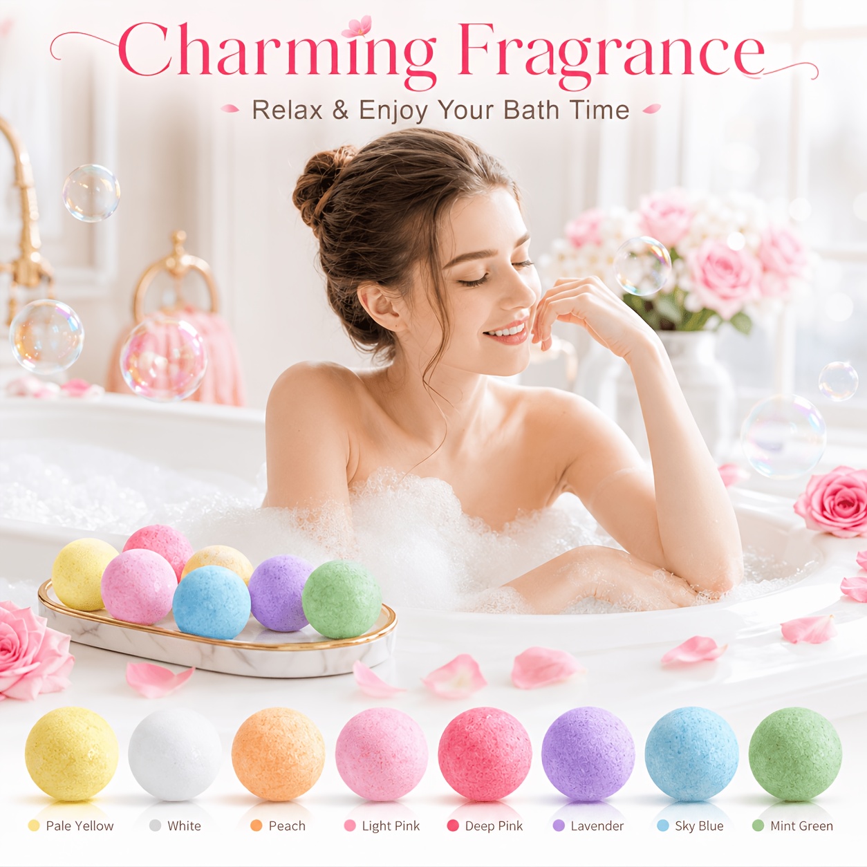 Bath Bombs Gift Set, 64pcs Individually Wrapped Bath Salt Bombs