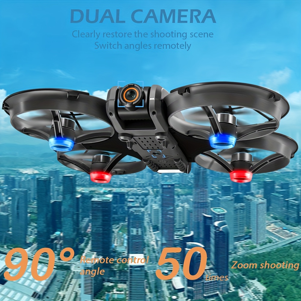 Drone S156 z Podwójnymi Kamerami, Dużym Ekranem i em, Silnikiem Bezszczotkowym - Duża Moc, Optyczne Pozycjonowanie Przepływu - Bardziej Stabilny Lot, Podwójne Kamery z Elektrycznym Regulacją Kąta, Korpus z LED, Ochrona 360° - Antykolizyjny, Dla Początkujących, Prezent Świąteczny, Prezent Urodzinowy