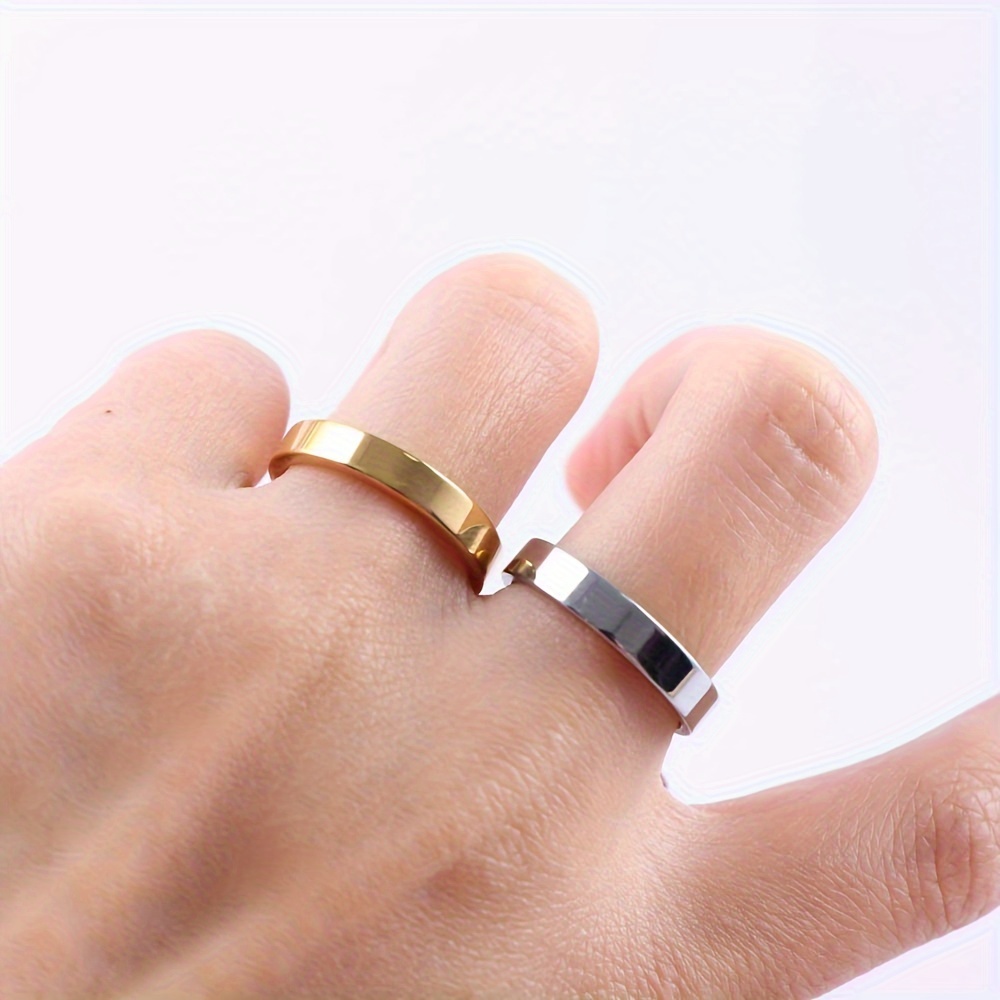 30 50pcs   minimalist smooth stainless steel womens ring stylish couple engagement wedding anniversary celebration party jewelry accessories width 2mm 8mm     details 12