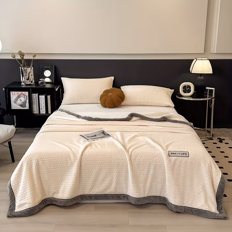 1pc luxury milk velvet blanket ultra soft plush winter bedspread cozy throw with football pattern machine washable for bedroom living room Product details 6