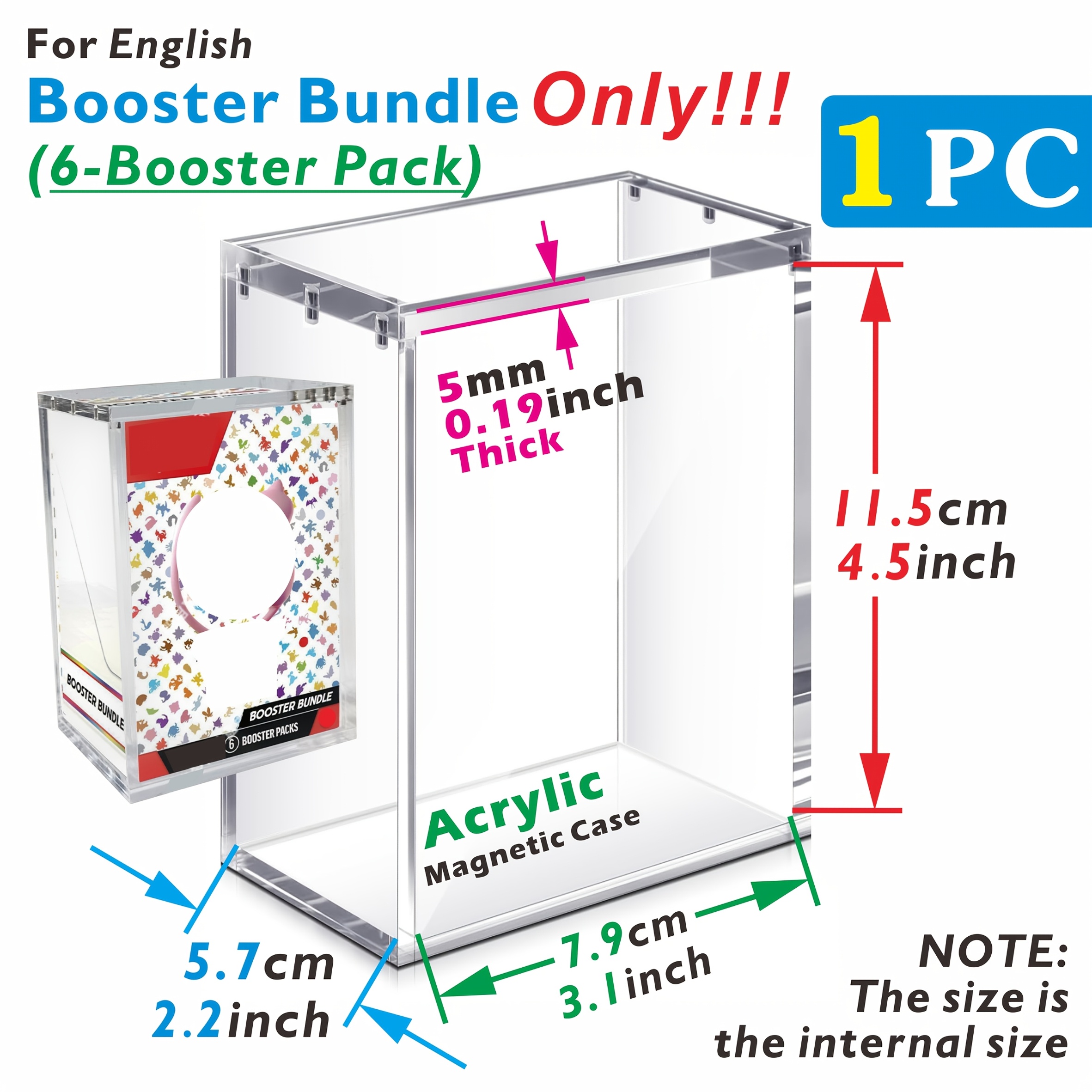 acrylic magnetic case compatible booster bundle box 5mm - Temu