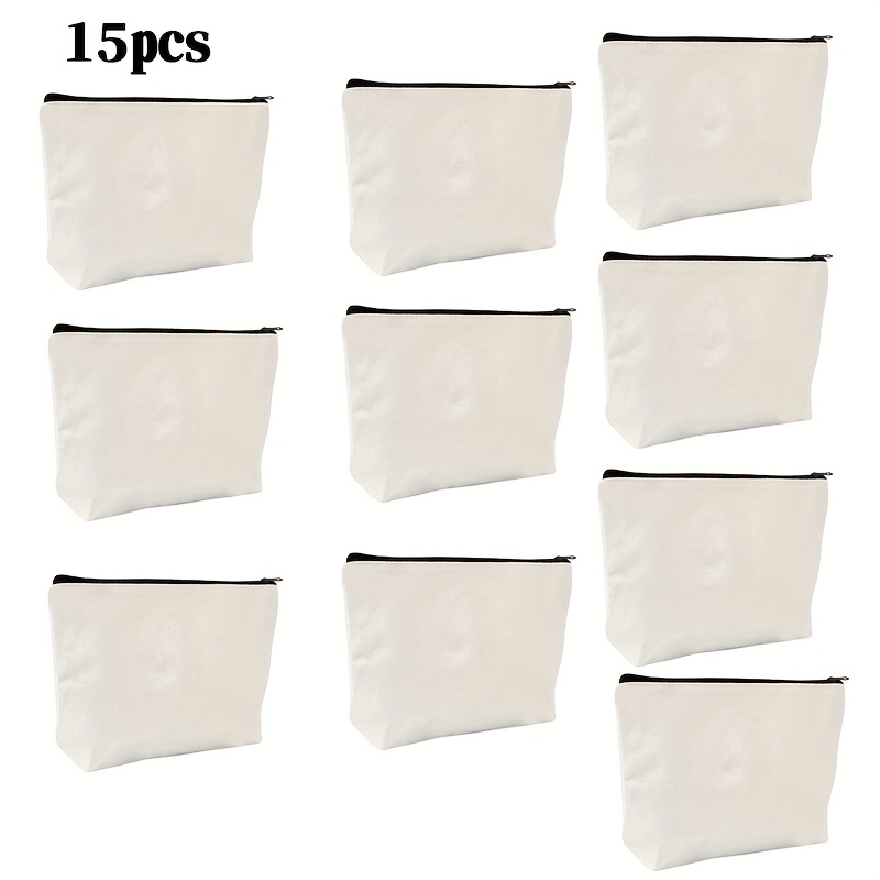5/15pcs Blank Graffiti Makeup Bag, Convenient Travel Storage Bag, Toiletries Bag, Suitable For Organizing Stationery, Data Cables, Change, Cosmetics, Holiday Gifts