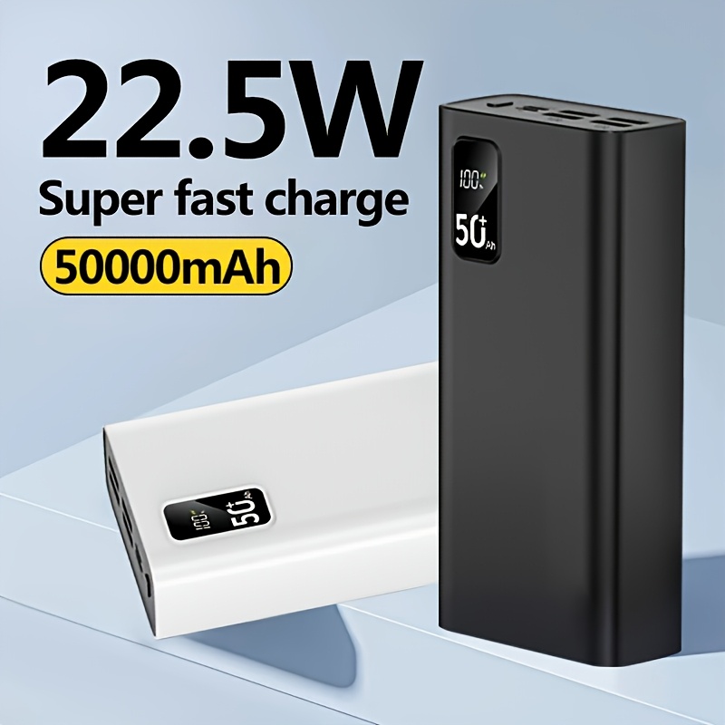 

50000mah Large Capacity Mobile Power Bank With Led Battery Display 22.5w Fast Charging Suitable For Iphone, And , Holiday Gift