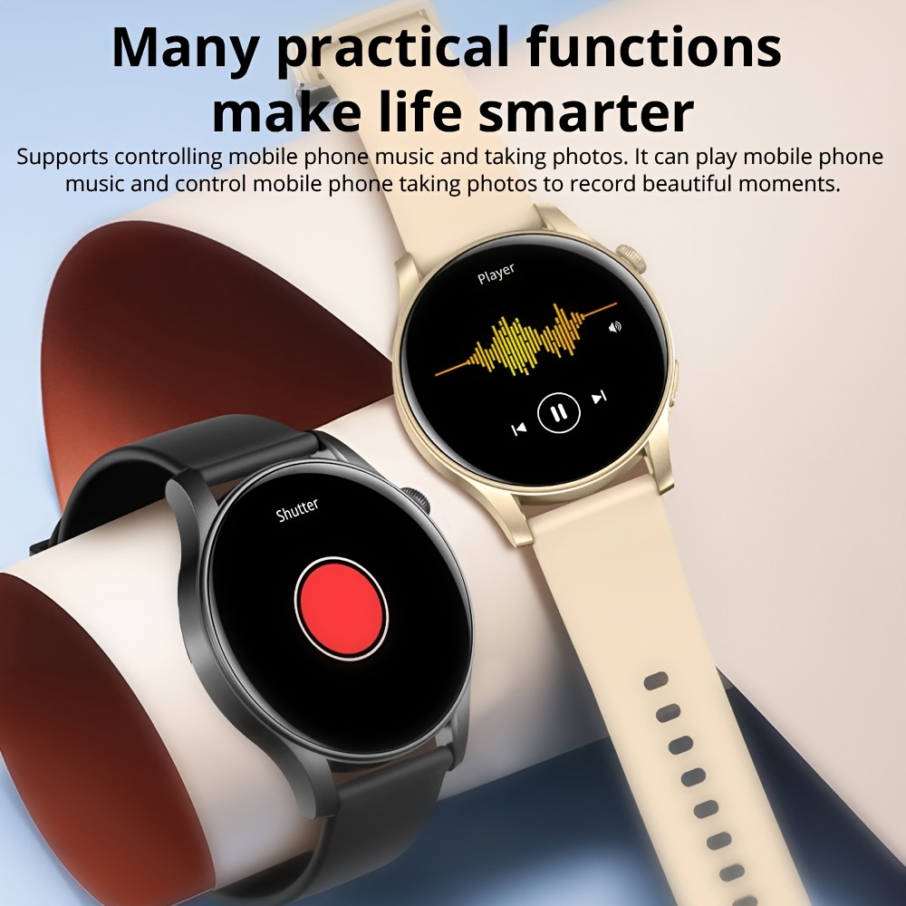 amoled smartwatch for men and women make answer calls message notifications step exercise music usb rechargeable wireless 5 3 silicone band options smart watch for phones Product details 9
