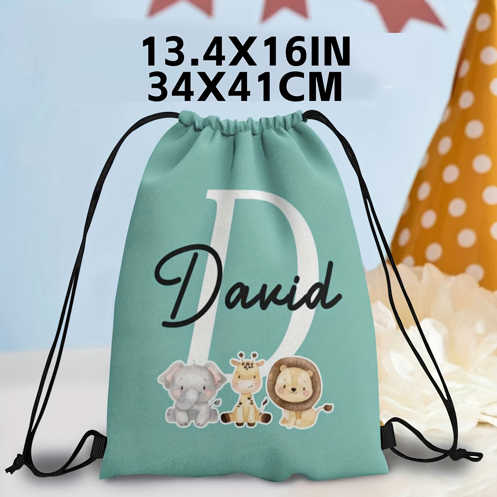 TEMU 1 mochila con cordón temática de animales , 12 opciones para elegir, personalización de , dos tamaños disponibles