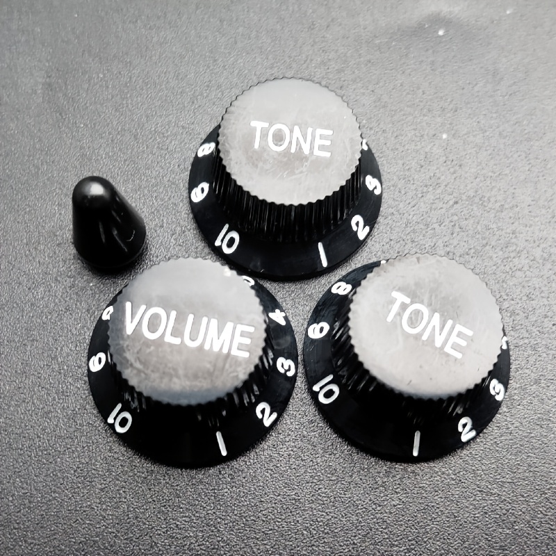 ST Guitar Wiring Harness with 5-Way Pickup Switch, 2T1V SSH Pickup, and Knob Caps - Black/White, Alloy Construction, Includes 3 Full-Size Pots (250K) for Builds and Upgrades, Guitar Upgrade Parts, Sleek Metallic Finish, Durable Metal Construction