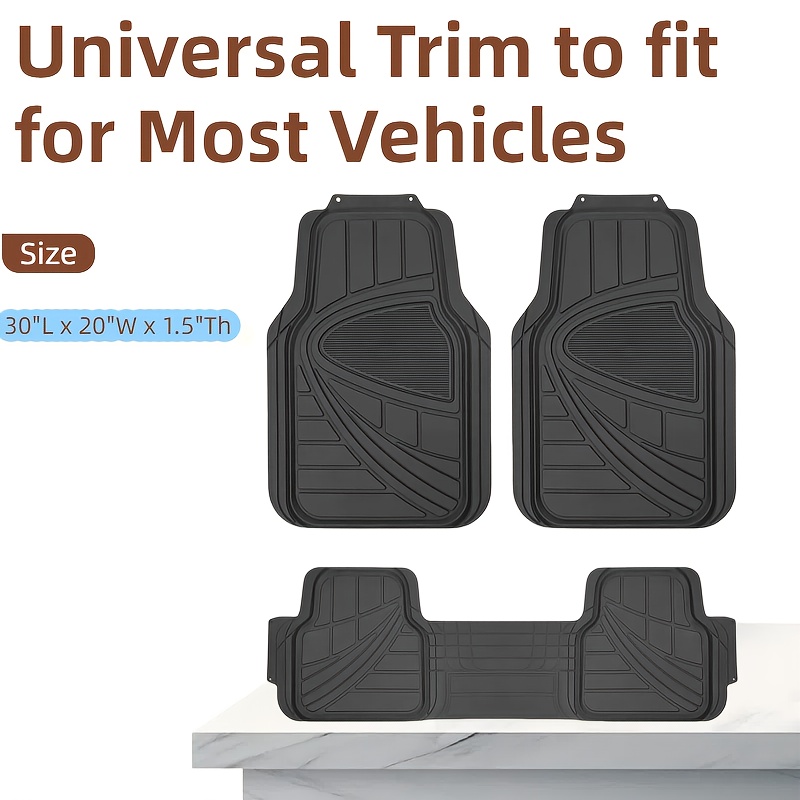 TEMU Pvc 3 Or 4 Pack Car Mats For Cars Trucks Suvs Universal For Most Vehicles All Weather Protection Heavy Duty Floor Liners