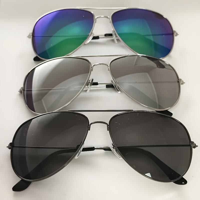 

3 Pairs Of Retro Classic Fashion Glasses For Men - Fashionable Metal Frames, Suitable For Driving And Fishing, Lightweight And , For Outdoor Activities
