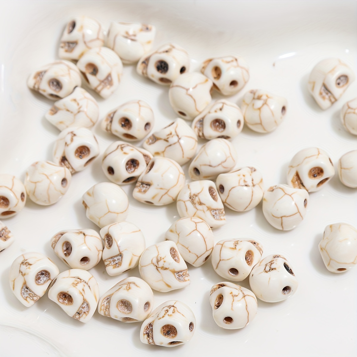 6/8/10mm Shape White Howlite Turauoise Stone Loose Beads For Jewelry Making Diy Bracelet Necklace