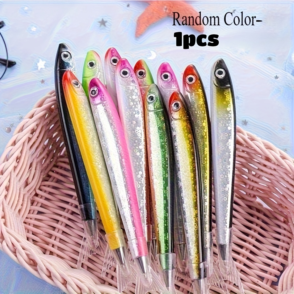 1/5/10 Pack Random Fish-shaped Ballpoint Pens – Creative Ocean-themed Writing Supplies For School, Office, Or Fishing Enthusiasts (cute Novelty Gift)