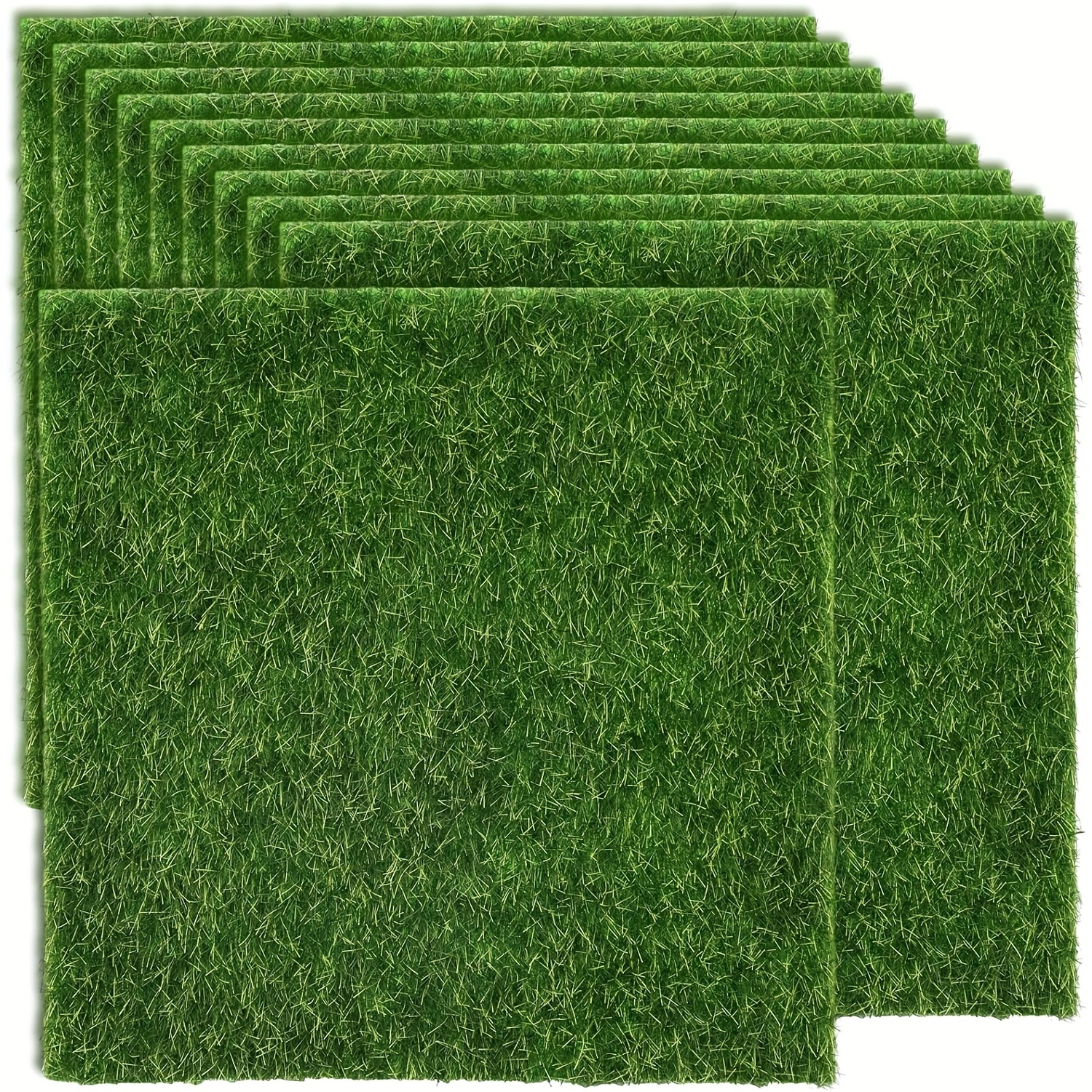 TEMU 10pcs Of Artificial Grass With A Side Length Of 15cm