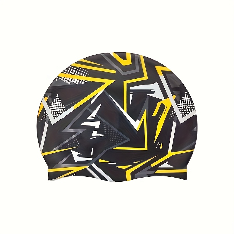 TEMU 1 Large High-elasticity Waterproof Swim Cap | Silicone, Suitable For Long Hair, Outdoor , Mixed Color