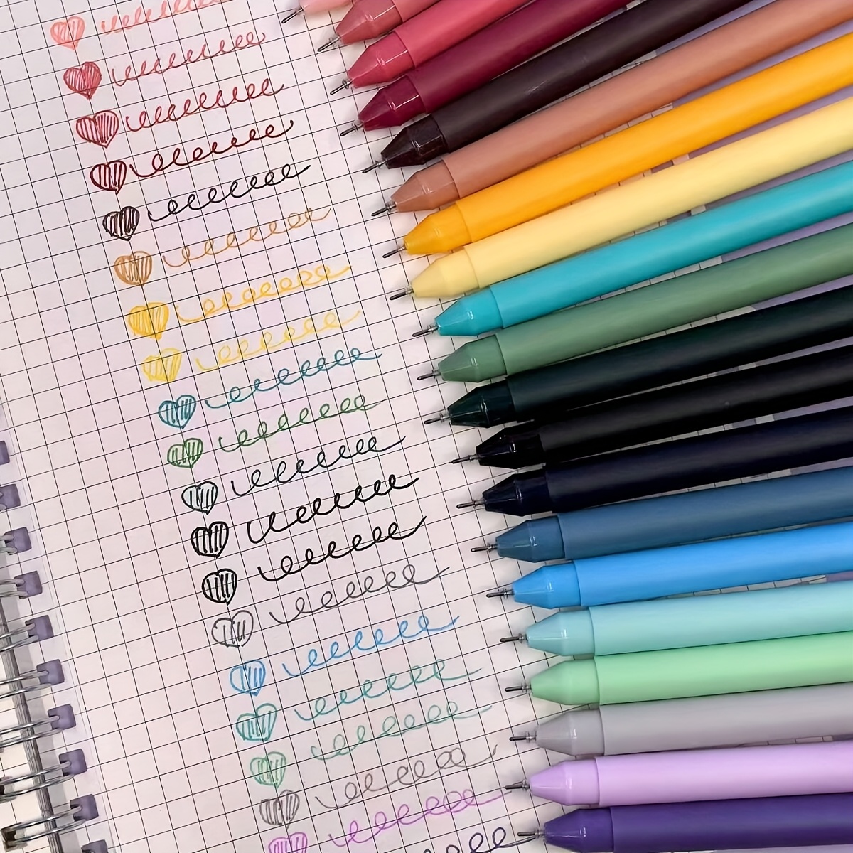 TEMU 20-delige Morandi Kleurenreeks Set Alle Naald Tube Gekleurde Neutrale Pennen Set - Student Multi-Functionele Hand Account Tekeningen Notities