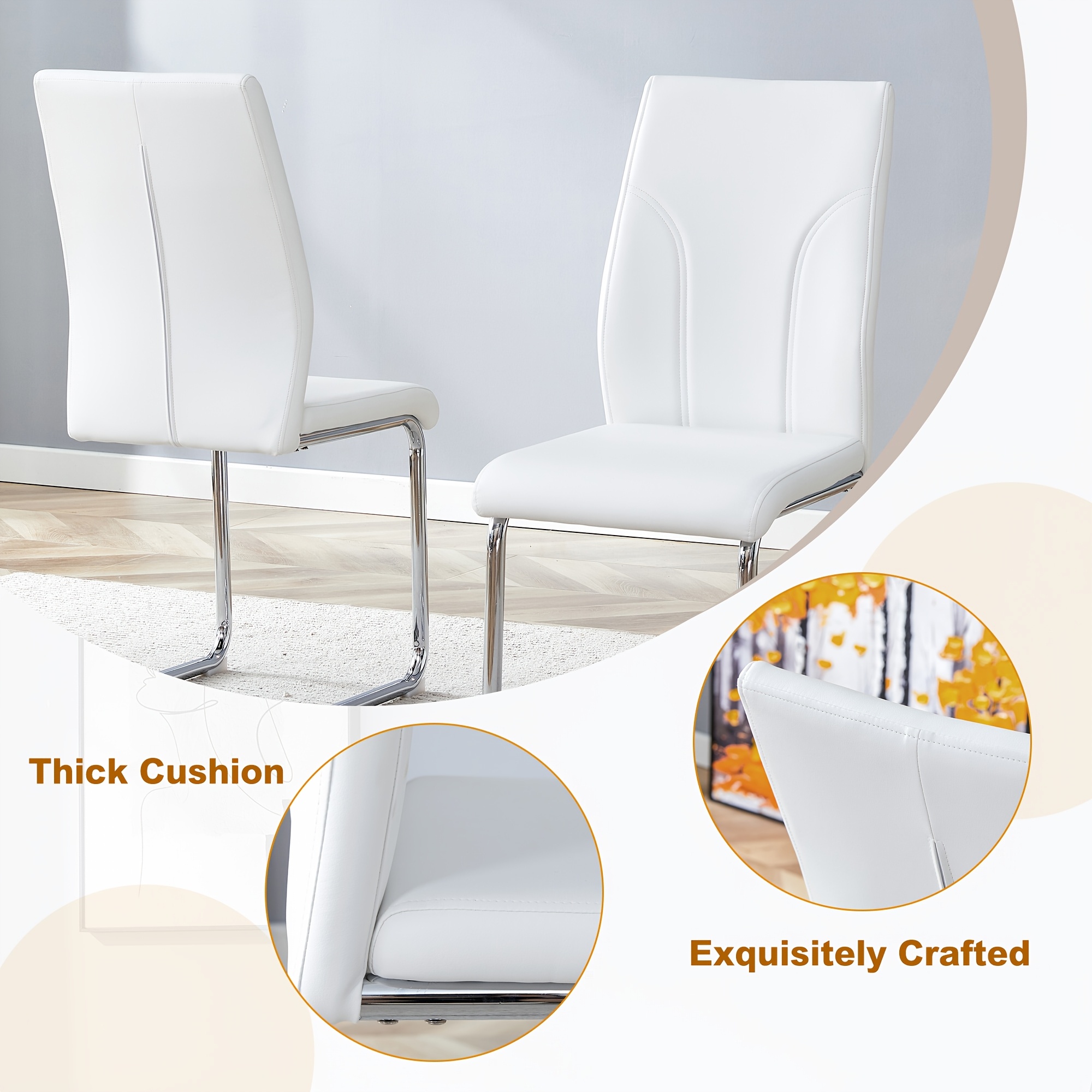 63 modern large   table set for 6 kitchen faux marble table chairs set of 6 63 rectangle kitchen table and 6 pu leather upholstered chairs for kitchen dining room living room   local warehouse Product details 5