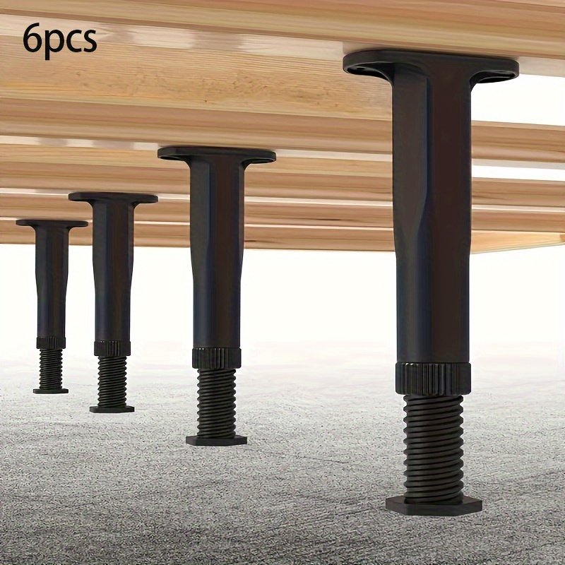 

6pcs Heavy-duty Adjustable Bed Frame Support Legs (5.31 "-8.66") - Multi-functional Furniture Center Slats For Beds, Sofas, Dressers, Etc. - Plastic For Grip