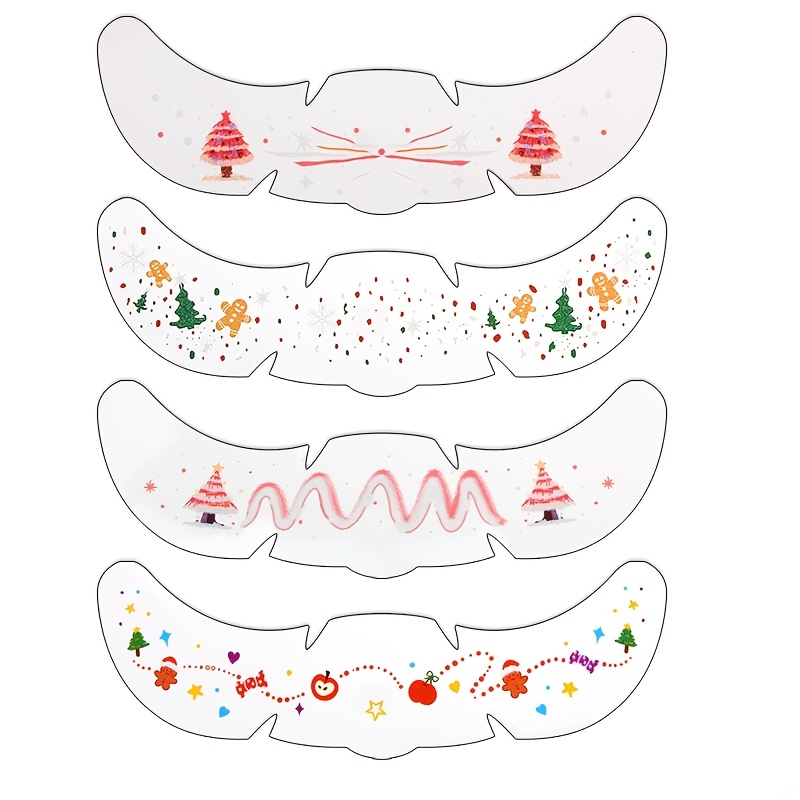 TEMU 4 Sheets Christmas Freckle Face Tattoo Stickers, Cute Fake Freckle Patches With Gingerbread For Man Xmas Tree Design, Waterproof Temporary Face