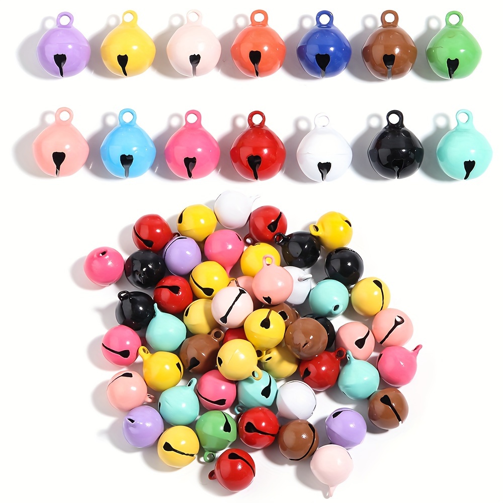 

50pcs Paint Christmas Small Bell Round Bell Diy Handmade Jewelry Accessories Bracelet Anklet Keychain