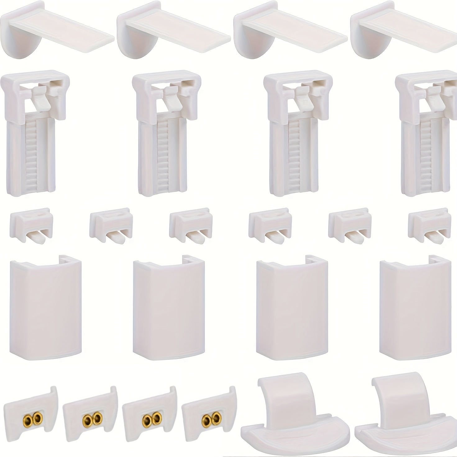 Image of Pleated Clamp Support, No Drilling Pleated Replacement Parts, Pleated Holder, Self-adhesive Klemmfix Holder, For Window Pleated Blinds With 4 Ties