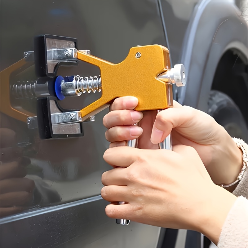 paintless dent repair kit professional body dent puller with 18 tabs mats   dent removal tool for doors hoods non paint damage   body repair essential Product details 1
