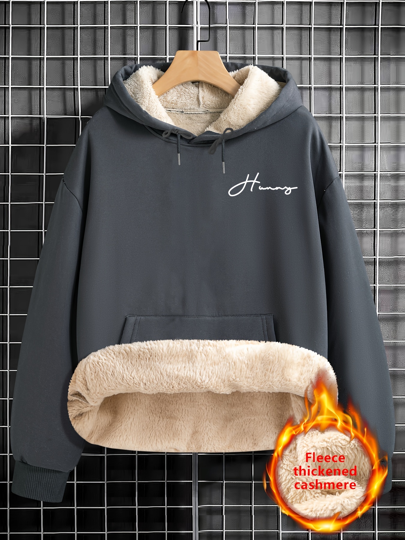 Erkekler İçin Büyük Beden Polar Astarlı Kanguru Cebi Kapüşonlu Sweatshirt - Rahat & Sıcak, Makinede Yıkanabilir