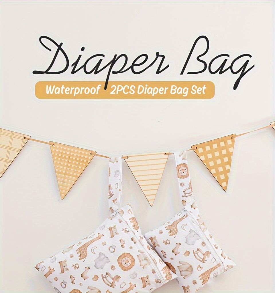 cute animal diaper bags 2pcs small items wet dry bag waterproof portable menstrual storage bags halloween thanksgiving day christmas gift details 0