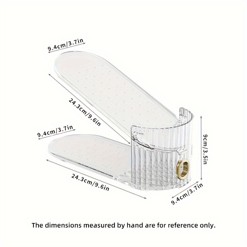10-Pack Plastic Folding Shoe Rack Organizer, Double-Deck Storage Holder