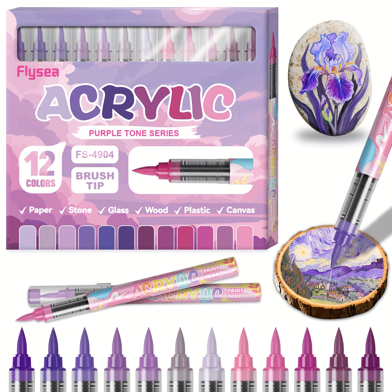 FLYSEA 96pcs Acrylic Markers Set for Art Drawing