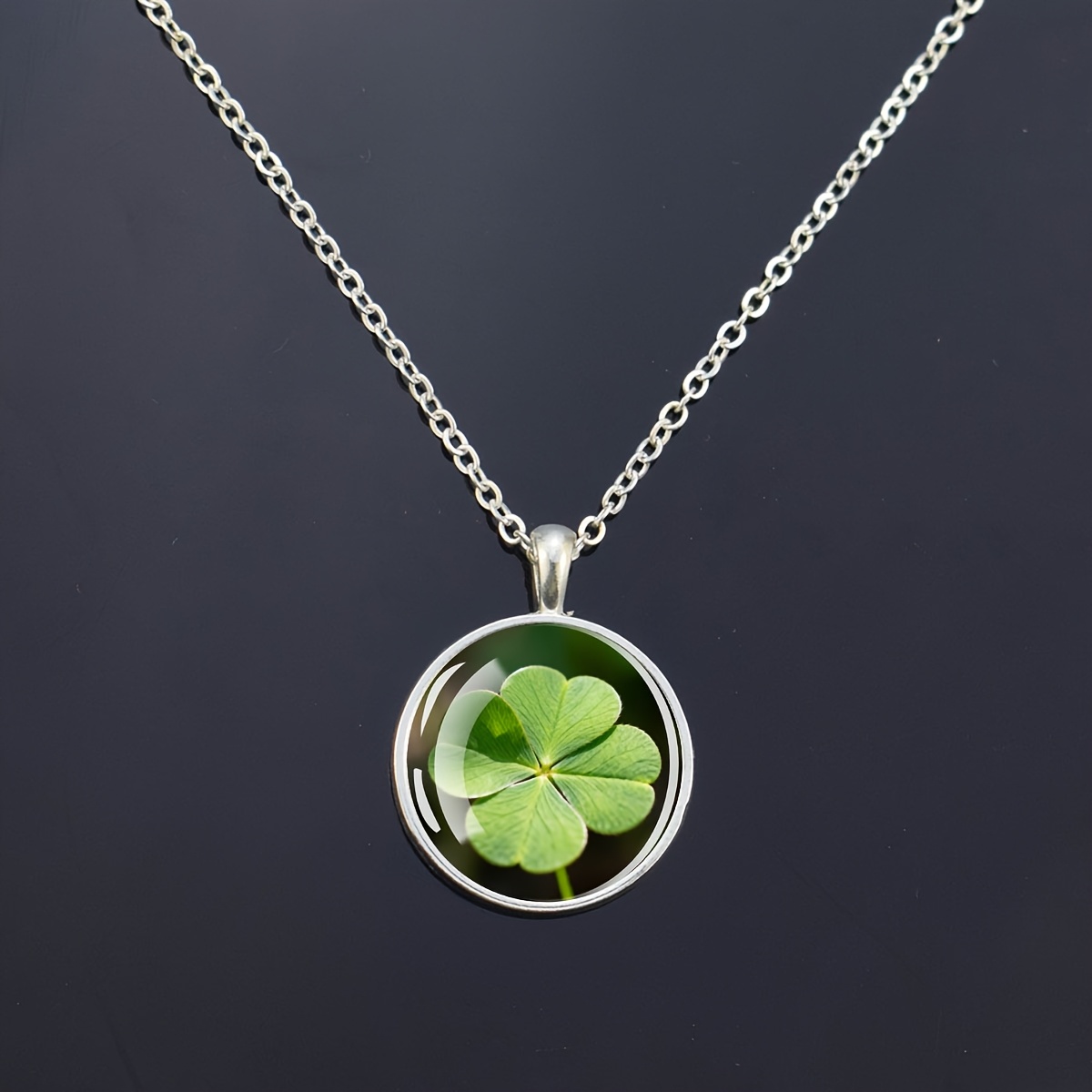 TEMU Colgante de de hojas real de 1 pieza, 25 mm, collar de cristal, de , joyería en la , regalo para ella, accesorio de moda para casual