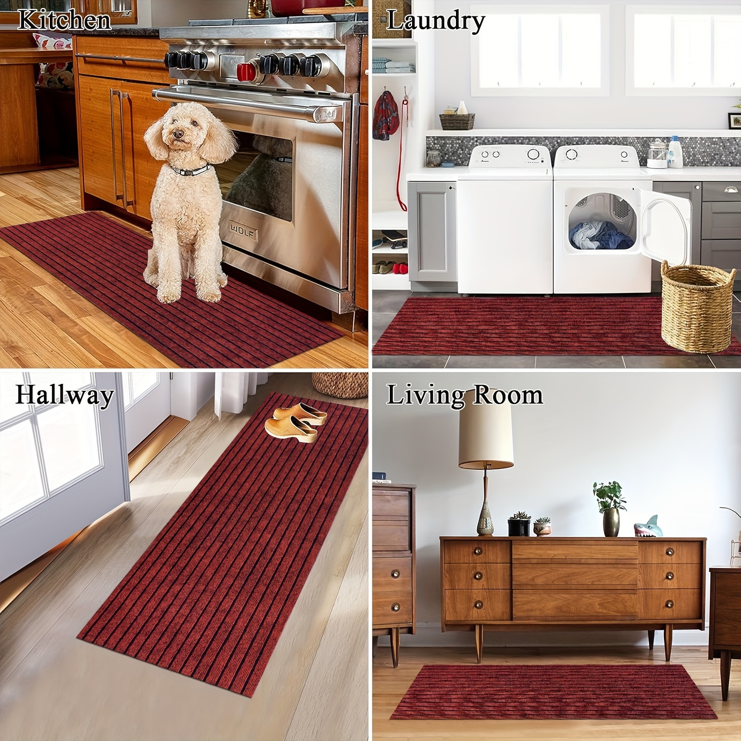 2pcs kitchen carpet striped non slip mat entrance door mat   room laundry bathroom absorbent mat set suitable for   room laundry room bathroom balcony   garage Product details 7