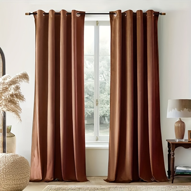 

Velvet Blackout Curtains Beige Room Darkening Curtains 2 Panel Set Super Soft Luxury Thermal Insulated Drapes For Living Room Back Tab And Rod Pocket