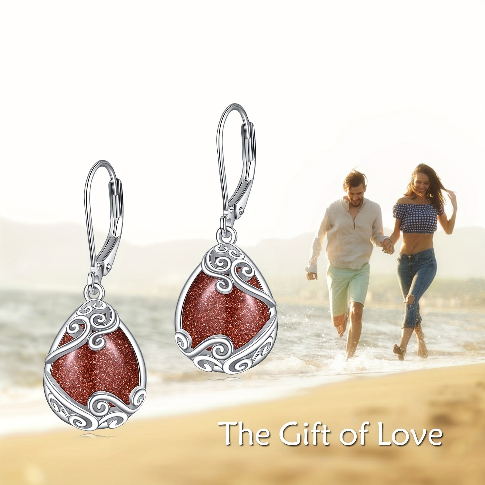 925 sterling silver   stone   drop dangle teardrop earrings leverback earrings for women jewelry gifts Product details 0