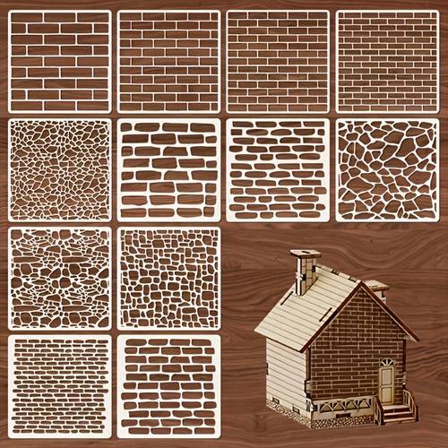 12pcs set of 6x6 inch reusable plastic templates suitable for diy art scrapbooks and home decor versatile painting templates for walls floors tiles and canvases