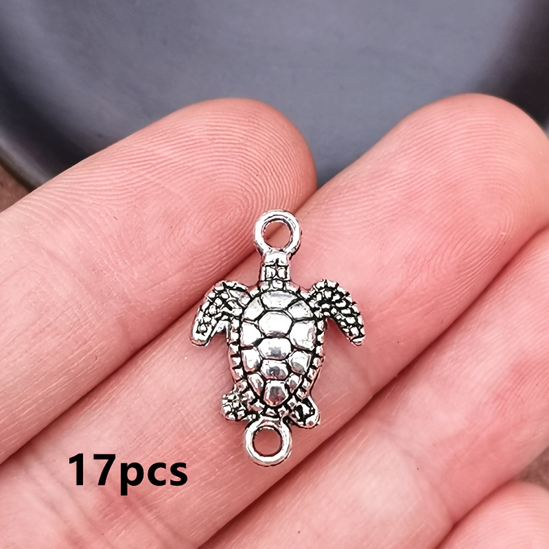 E-shop 17-teiliges Set mit exquisiten Schildkröten-Anhänger-Verbindern, Schmuckzubehör im Bohème-Stil, handgefertigte DIY-Schmuckherstellung für