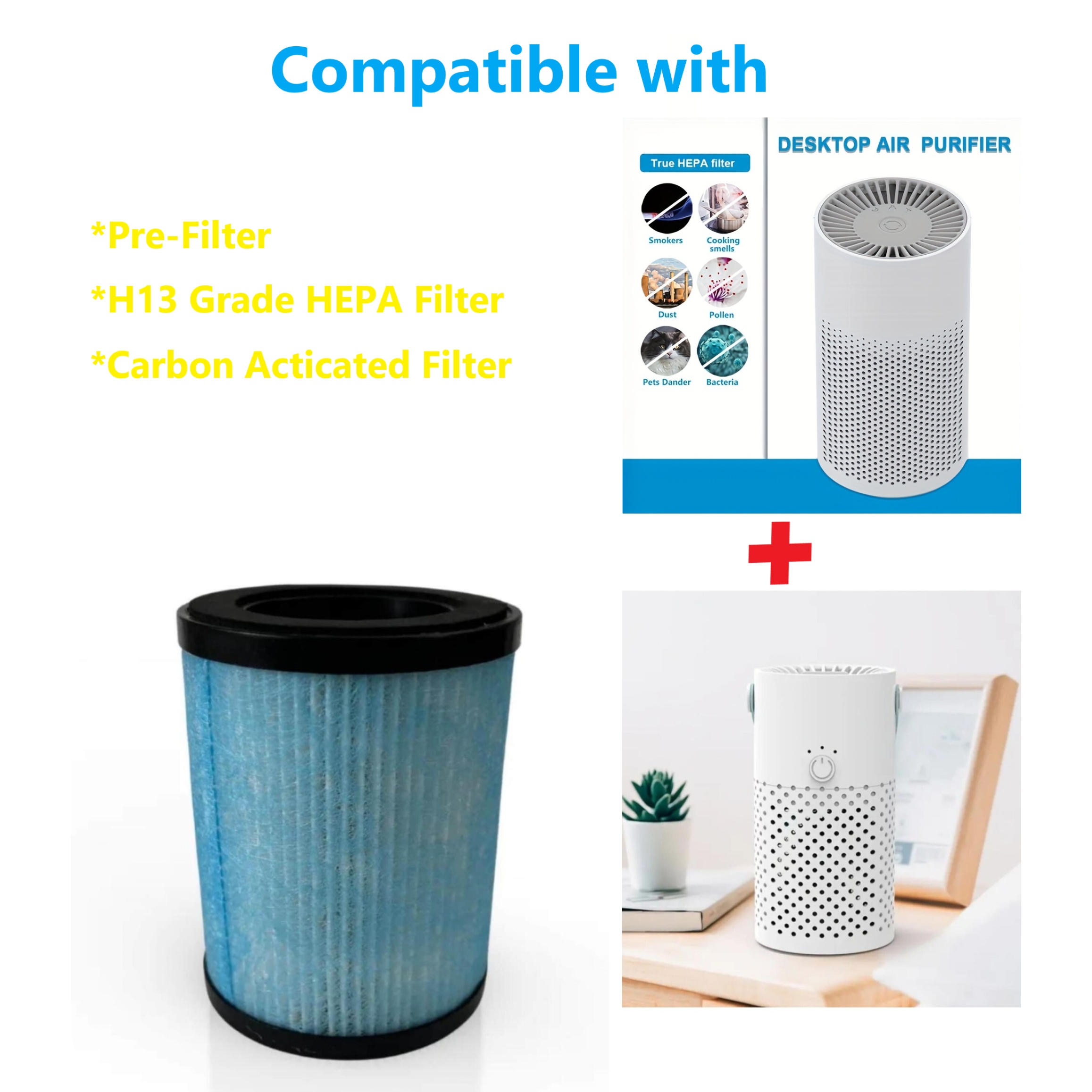 Sostituzione del filtro del purificatore d'aria per Xiaomi Air Purifier Mi  1/2/2s / 3/3h Pro Hepa Filtro a carbone