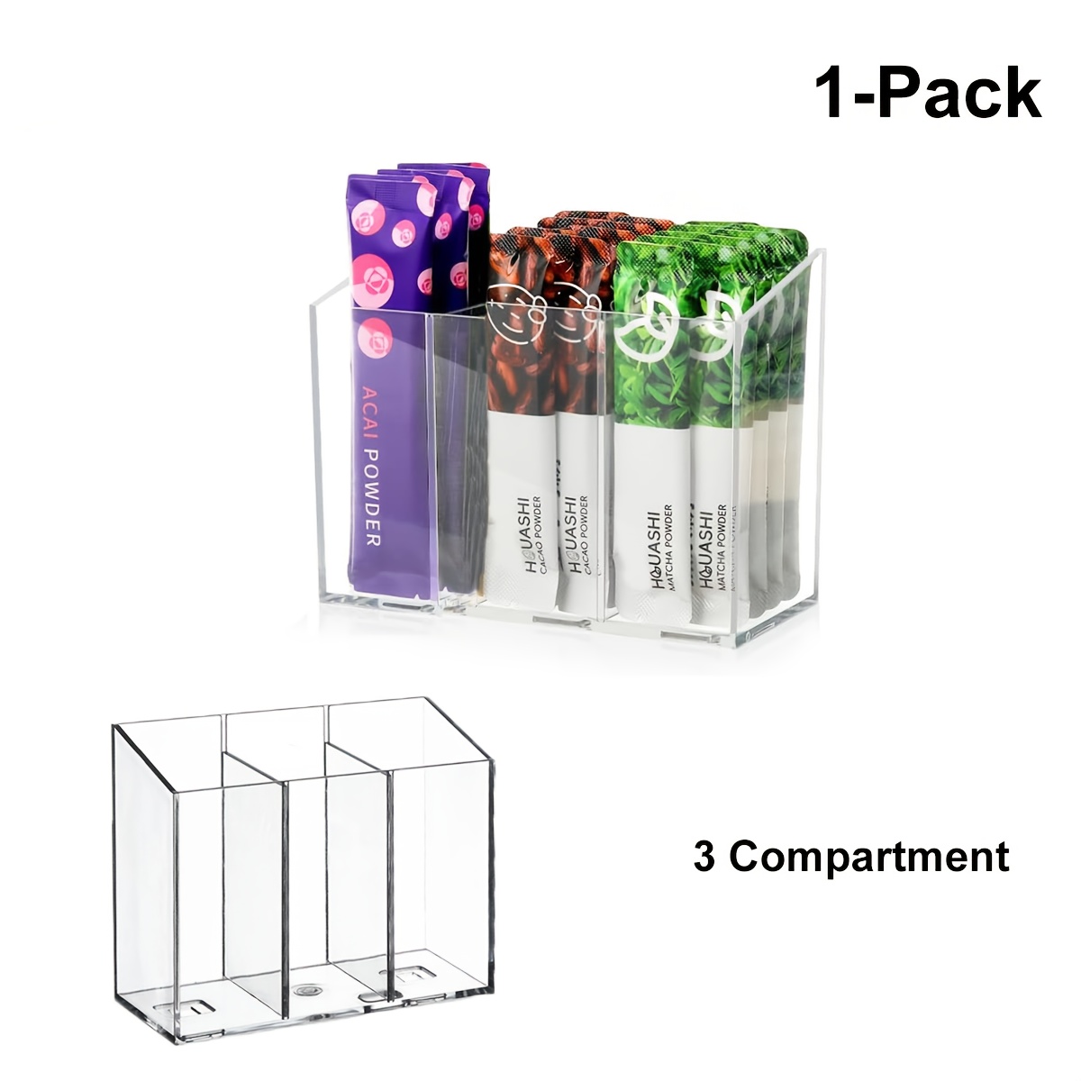Getränke-Paket-Organizer Mit Trennwänden – Klebe- & Magnetaufkleber, 26,4x11,4x6,9 Cm, Transparent