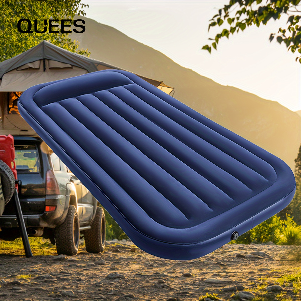 TEMU 1pc Twin Camping Inflatable Air Mattress With Pump, Bed For Camping Blow Up Mattress, Sleeping Pads Inflatable Camping Pad For Suv Truck