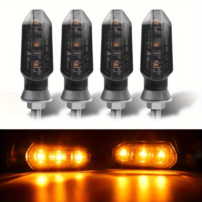 

2/4pcs Mini Led Lights 12v 8mm Smoked Shell Amber Lamp For Cafe Racer For Bobber For Chopper For For For Kawasaki Accessories