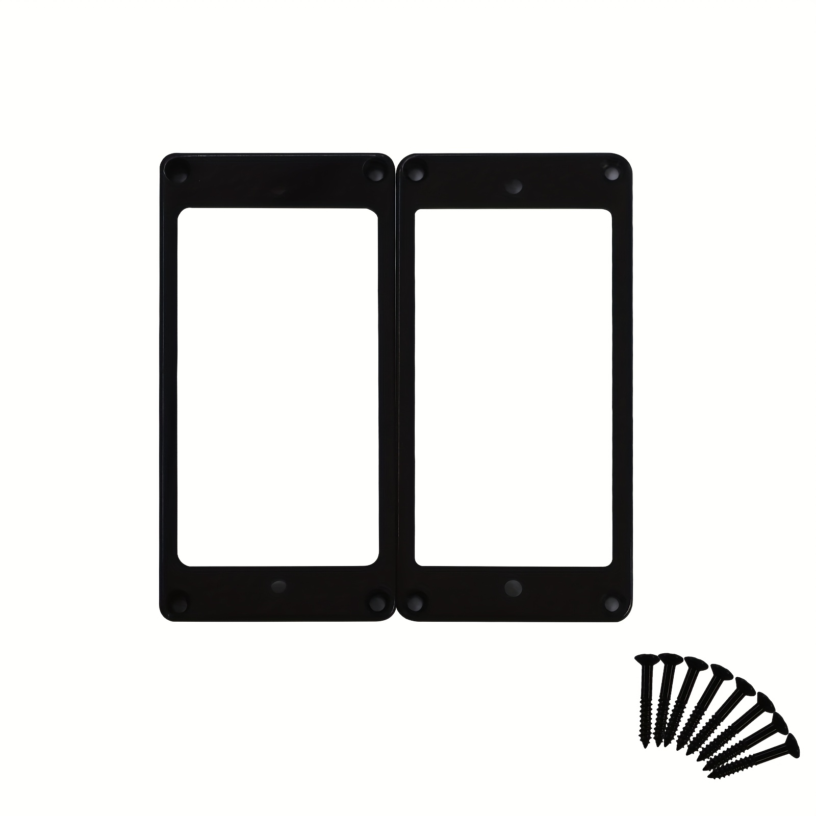 TEMU Intai 2pcs Flat Electric Guitar Humbucker Pickup Frame Mounting Rings For Guitar Additions, Equipped With Installation Screws, Plastic