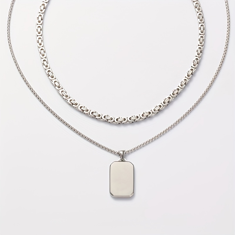 Men's Handcrafted Link-Style Emperor Necklace Set, 3 Pieces