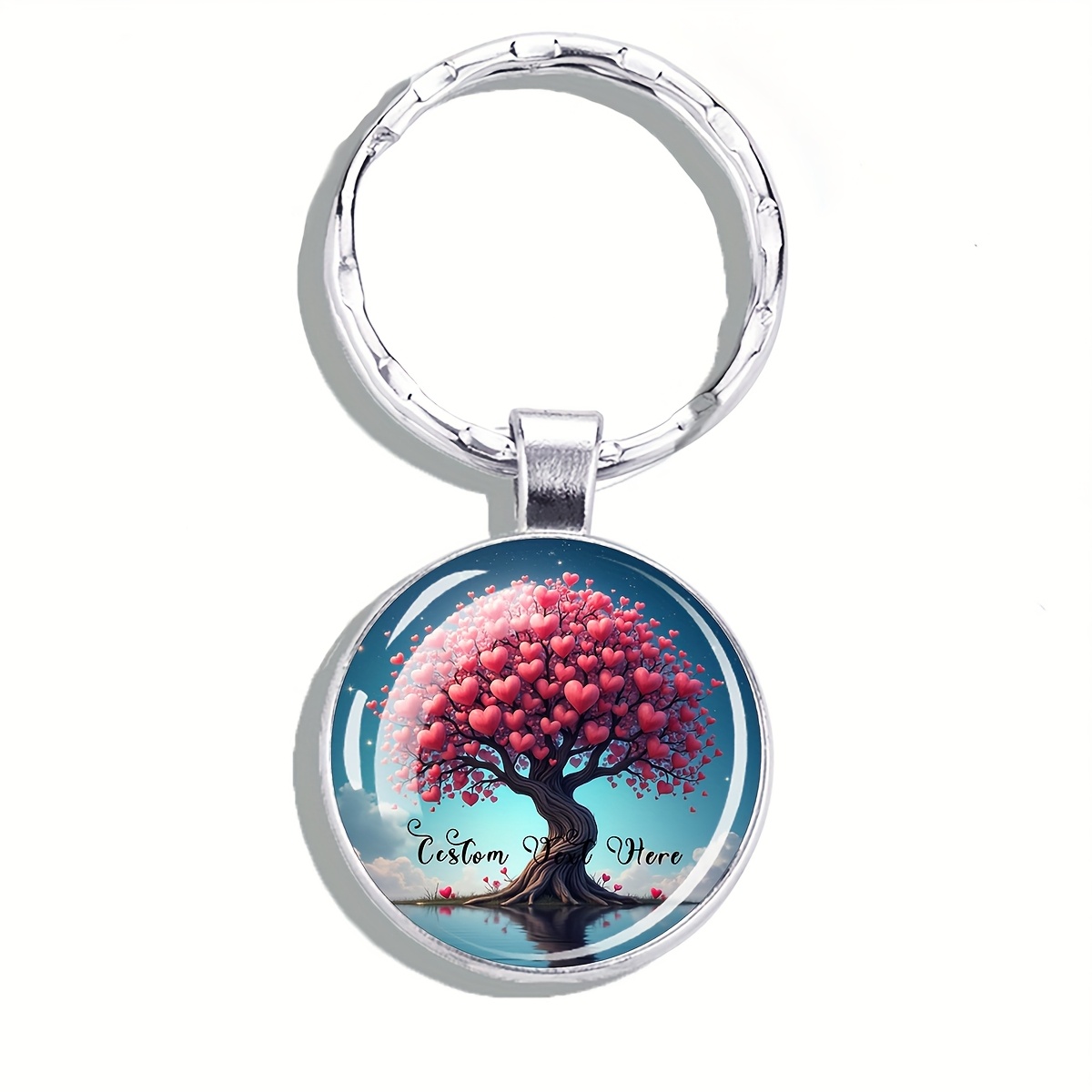Custom Text Life Tree Keychain Personalized