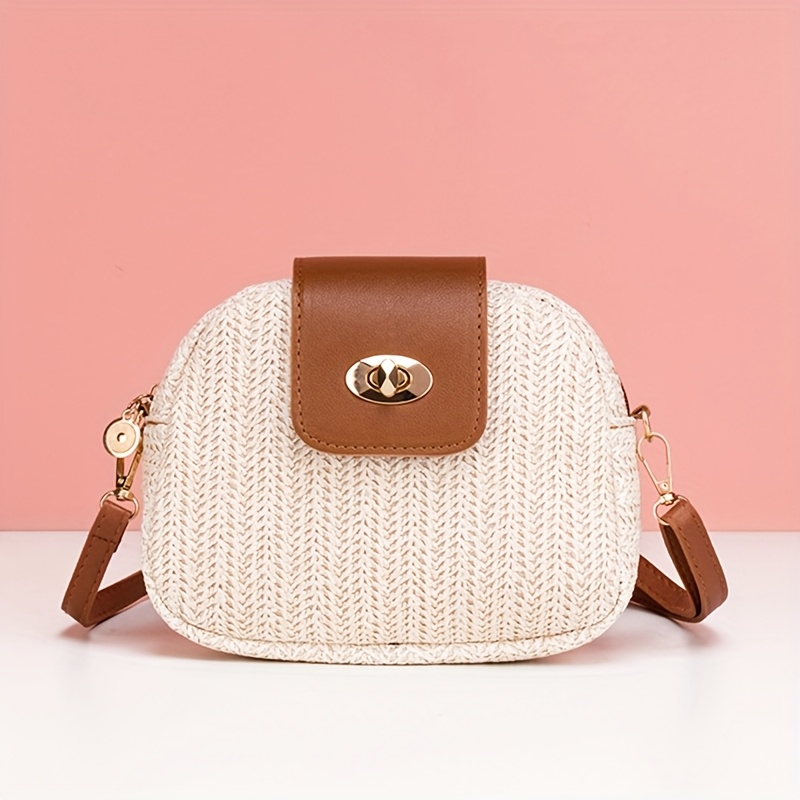 Image of Crossbody Bag, Safety Strap, Flip Cover Design, Simple And Fashionable Woven Bag, Adjustable Shoulder Strap, Large Capacity Bag, Single Shoulder Bag, Fashionable Backpack Suitable For Any Occasion