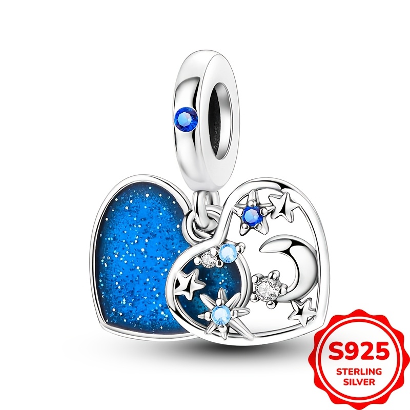 

Elegant 925 And Moon Heart Pendant, Suitable For Original 3mm Bracelets, Featuring A Luxurious Style, Perfect As High-end Jewelry Gifts For Women, And Ideal For Wedding Party Accessories.