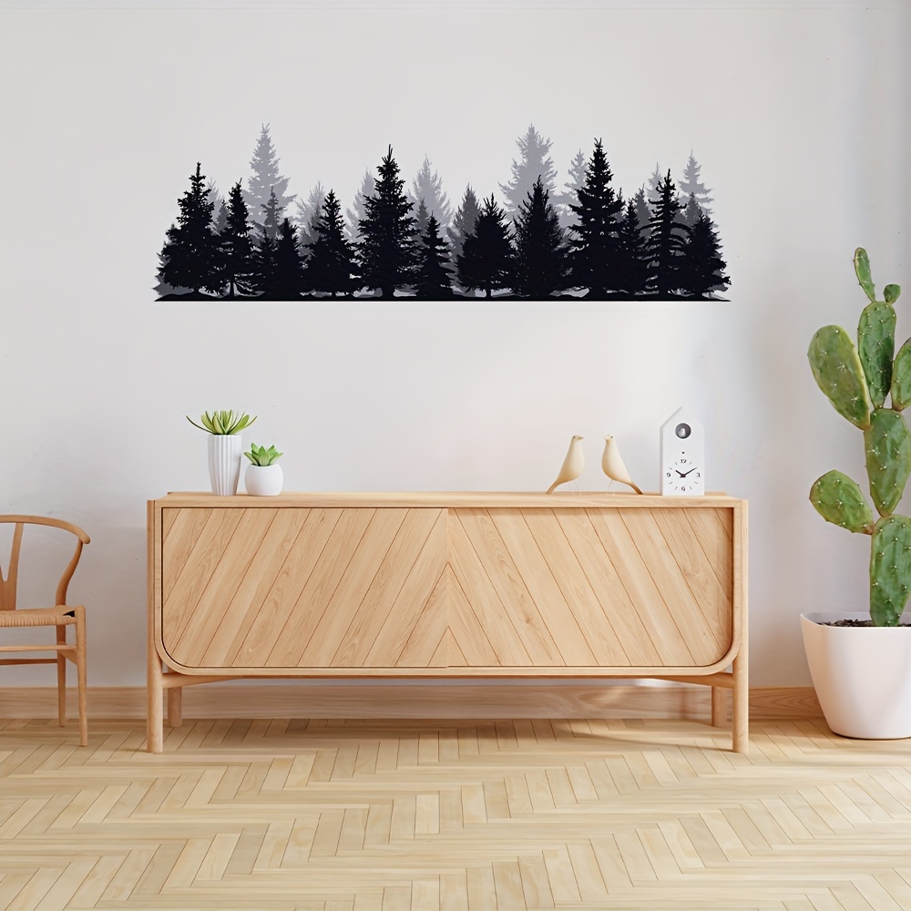 Forest Wall Stickers, Pine Tree Decals, Decorative Stickers For Living Room, Bedroom, Kitchen, And Bathroom