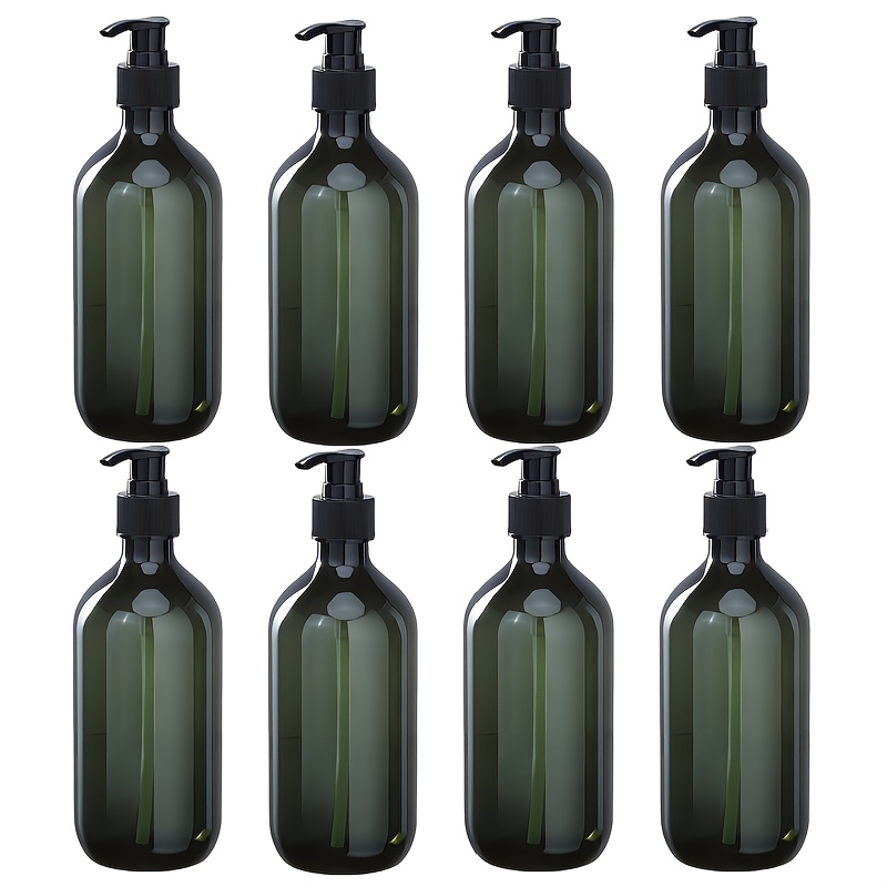 TEMU Ensemble de 8 bouteilles de haute qualité, disponibles en tailles 300ML et 500ML, avec des couleurs vert et . Ces distributeurs à pompe en