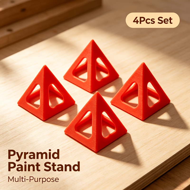 TEMU Lot de 4 supports de peinture pyramidaux (3 cm) - Rehausseurs triangulaires coniques pour , la peinture, la teinture - Blocs de support pour la