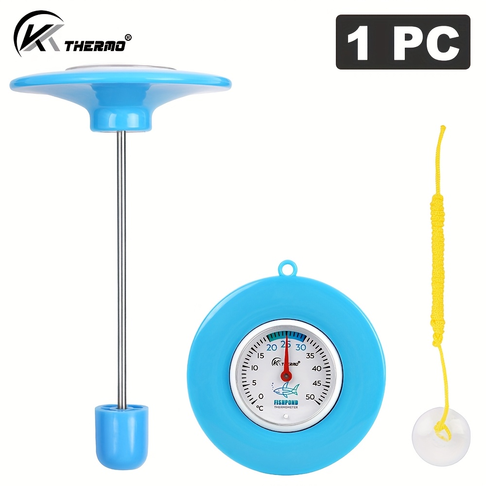 E-shop 1 Stück Schwimmender Teich-Thermometer - Doppelskaliges (Celsius/) Analoges Wassertemperatur-Messgerät, Robuster PVC-Design mit glatten,
