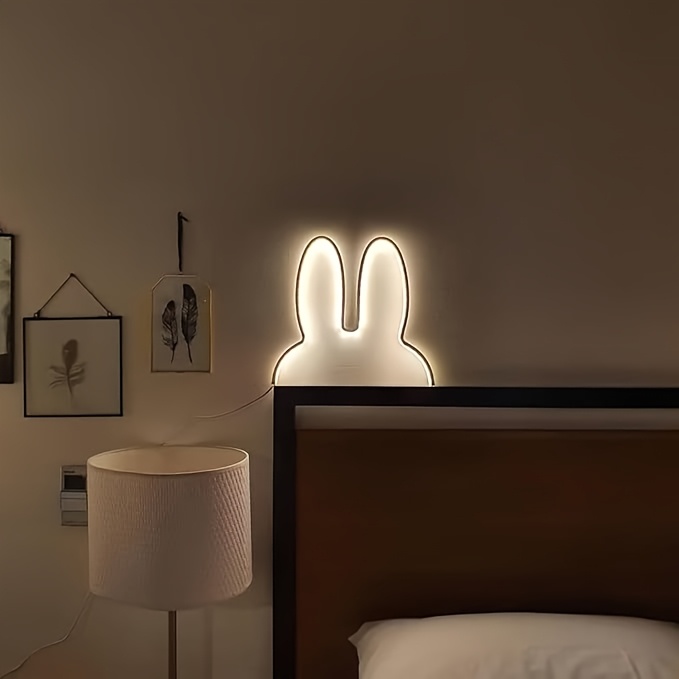 1pc cute rabbit led wall lamp usb plug in three color dimmable night light for bedroom office study room decor ideal gift for mothers day valentines   room light   design usb powered lamp rabbit night light Product details 3