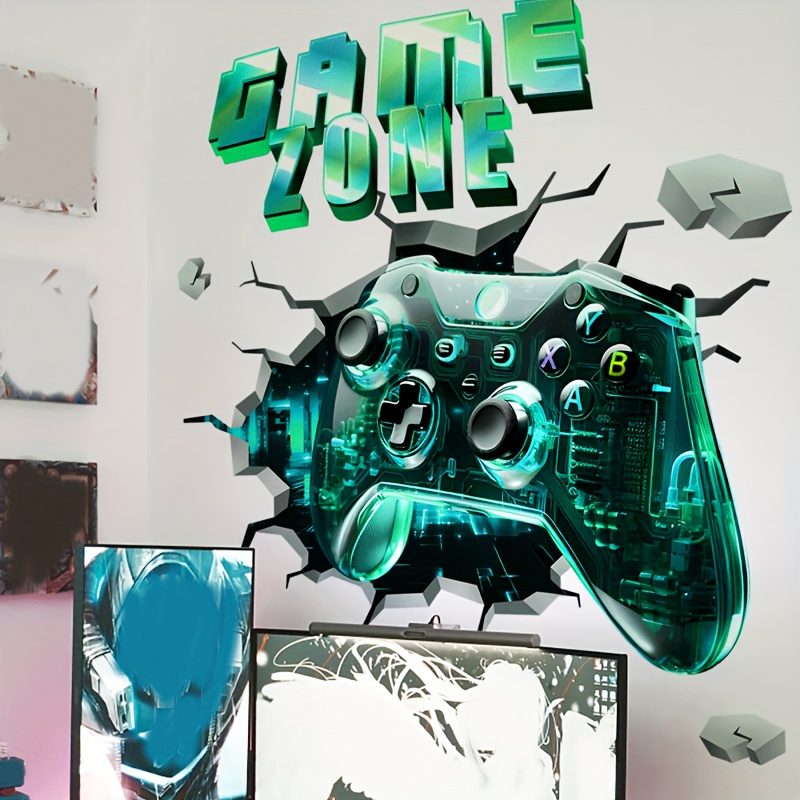 Game Green Handle Sticker Bedroom Living Room Room Wall Decoration Removable Self-adhesive Wall Sticker Pvc