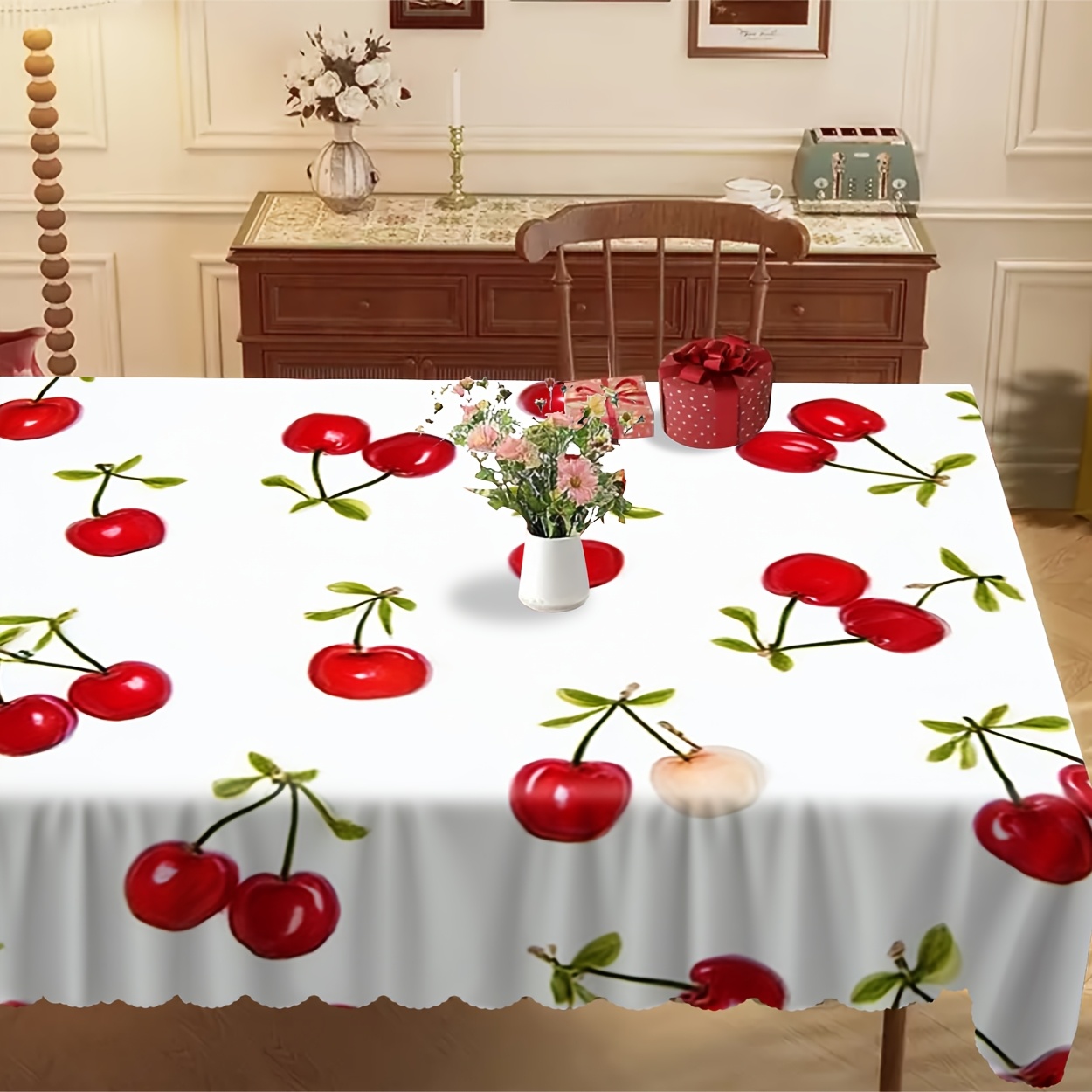 TEMU Paquete Individual, de Poliéster, Mantel con Estampado de , Anti-arrugas, Adecuado para Cubierta de Mesa de Cocina en el Hogar, Ideal para